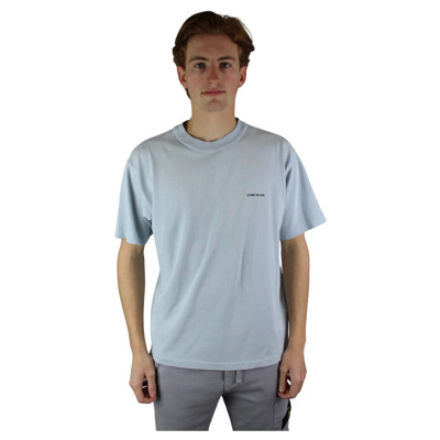 Hemelsblauwe Gebonden T-shirt Stone Island , Blue , Heren