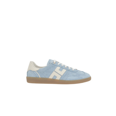 Hemelsblauwe Sneakers van Kalfsleer Gemaakt in Italië Elisabetta Franchi , Blue , Dames