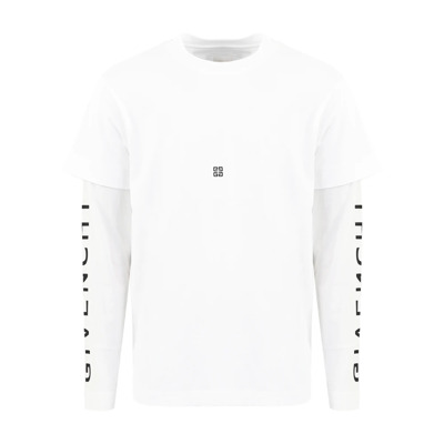 Heren Cut & Layer T-Shirt Wit Givenchy , White , Heren