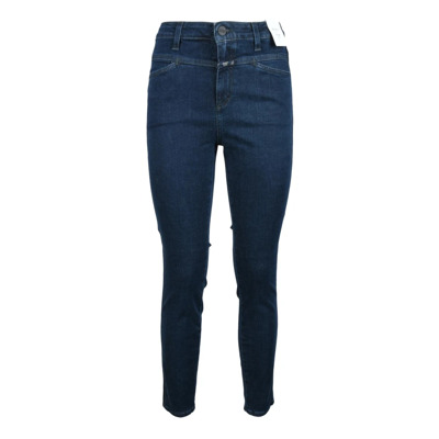 Katoen Elastaan Broek Closed , Blue , Dames