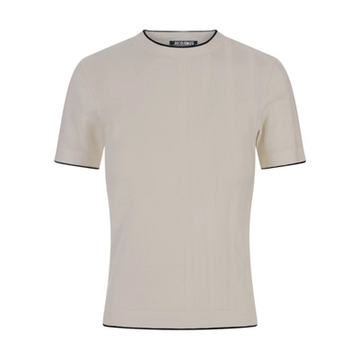 Katoenen Gebreid T-Shirt Jacquemus , Beige , Heren