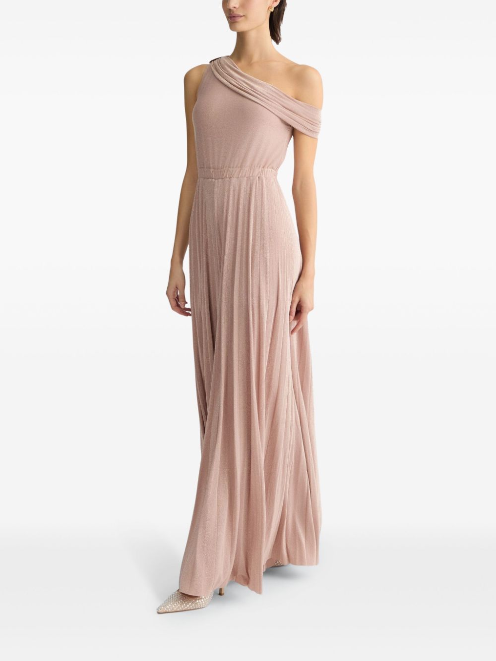 LIU JO Powder pink one-shoulder jumpsuit - Roze