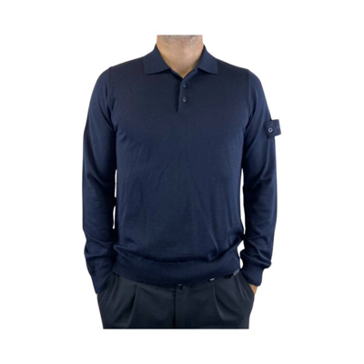 Lange Mouw Polo Ghost Collectie Stone Island , Blue , Heren