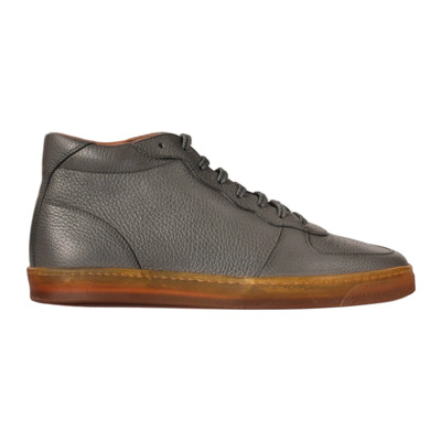 Leren Casual Sneakers voor Mannen Brunello Cucinelli , Gray , Heren