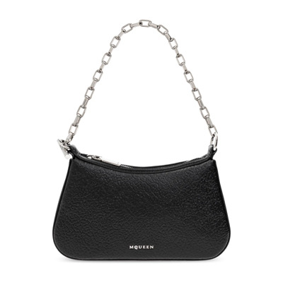 Leren tas T-Bar Mini Alexander McQueen , Black , Dames