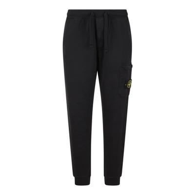 Logo Badge Sweat Pants Stone Island , Black , Heren