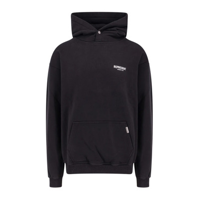 Logo Katoenen Sweatshirt met Capuchon Represent , Black , Heren