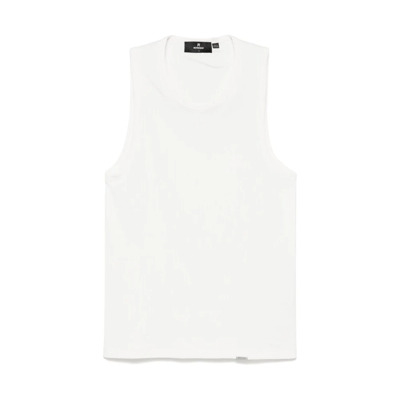 Logo Plaque Sleeveless Round Neck T-shirt Represent , White , Heren