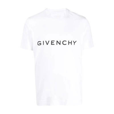 Logo Print Katoenen T-Shirt Givenchy , White , Heren