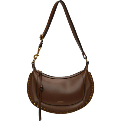 Maan Leren Tas met Logo Isabel Marant Étoile , Brown , Dames