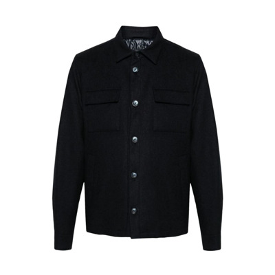 Navy Blauwe Klassieke Jas Herno , Blue , Heren