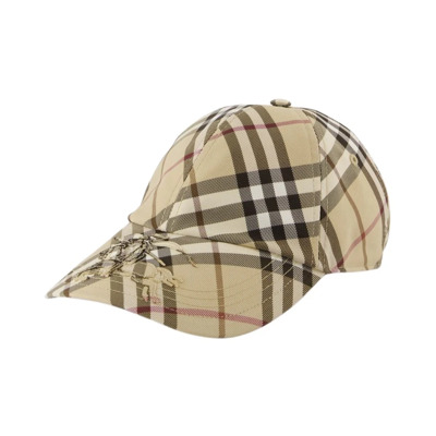 Neutrale Synthetische Check Cap Essentieel Burberry , Beige , Unisex