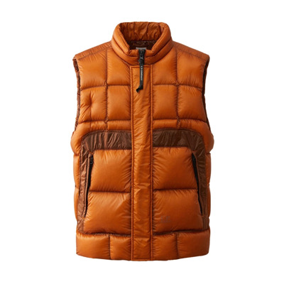 Oranje Hooded Puffer Vest C.p. Company , Orange , Heren