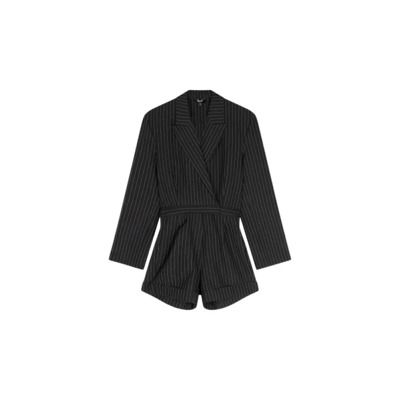 Pinstripe Blazer Playsuit Alix The Label , Black , Dames