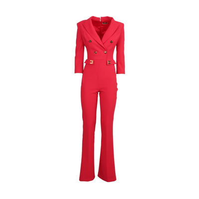 Polyester jumpsuit met metalen details Elisabetta Franchi , Pink , Dames