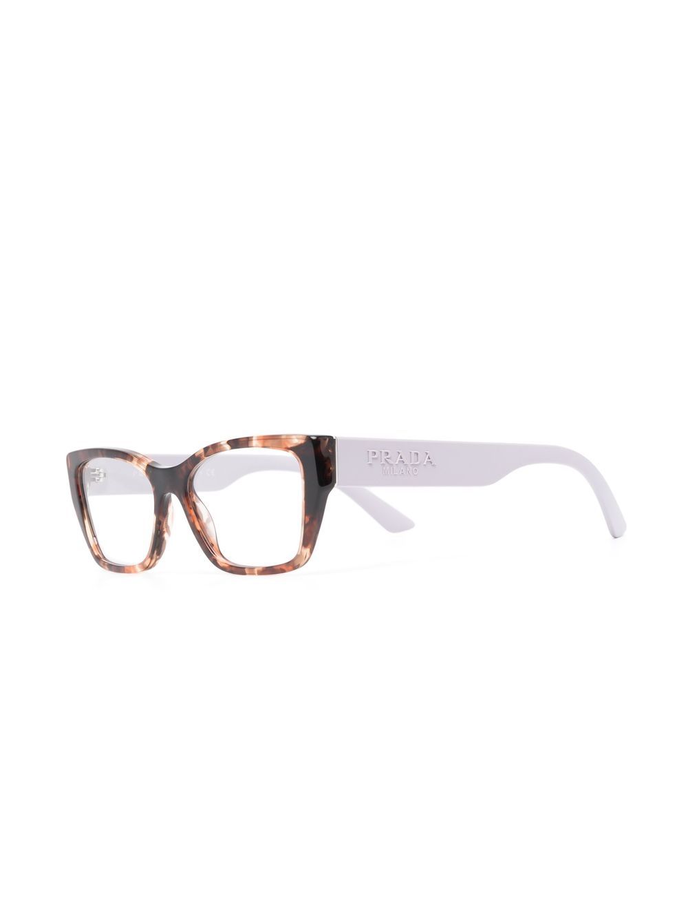 Prada Eyewear Bril met wayfarer montuur - Bruin