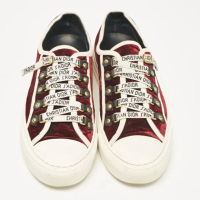 Pre-owned Fabric sneakers Dior Vintage , Red , Dames