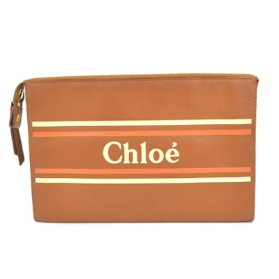 Pre-owned Leather clutches Chloé Pre-owned , Brown , Dames