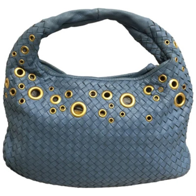 Pre-owned Leather handbags Bottega Veneta Vintage , Blue , Dames