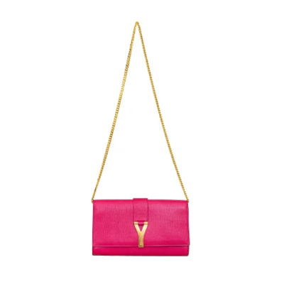 Pre-owned Leather shoulder-bags Yves Saint Laurent Vintage , Pink , Dames