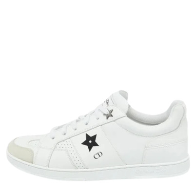 Pre-owned Leather sneakers Dior Vintage , White , Heren