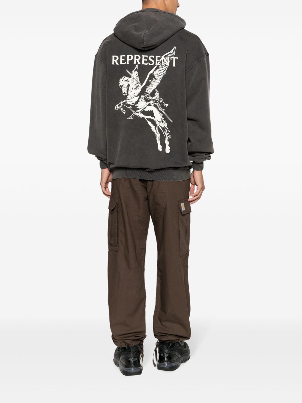 Represent Hoodie met logoprint - Grijs