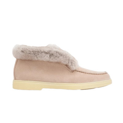 Roze Bontgevoerde Suède Desert Boots Santoni , Pink , Dames