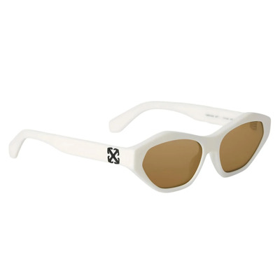 Roze Frame Grijze Lens Zonnebril Off White , Gray , Unisex