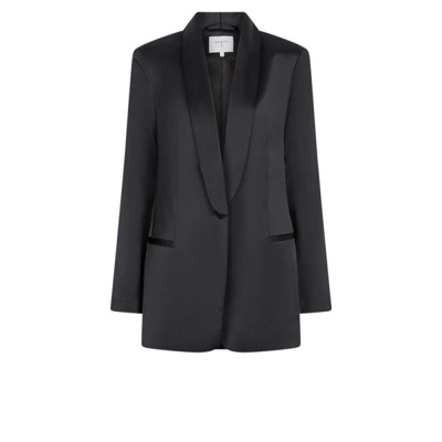 Satin Blazer met Tijdloze Elegantie Dante 6 , Black , Dames