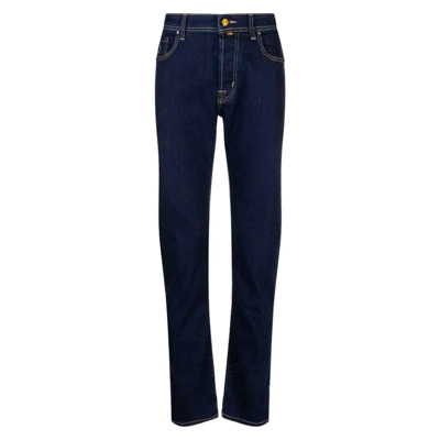 Slim Fit Jeans met Patch Detail Jacob Cohën , Blue , Heren