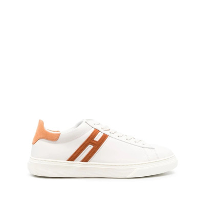 Sneakers van hoogwaardig leer met contrasterende hiel Hogan , White , Heren