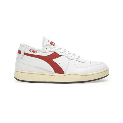 Sportieve Leren Sneakers Bordeaux Diadora , White , Heren