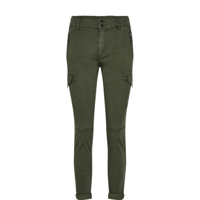 Stijlvolle Army Groene Broek met Elastische Taille MOS Mosh , Green , Dames