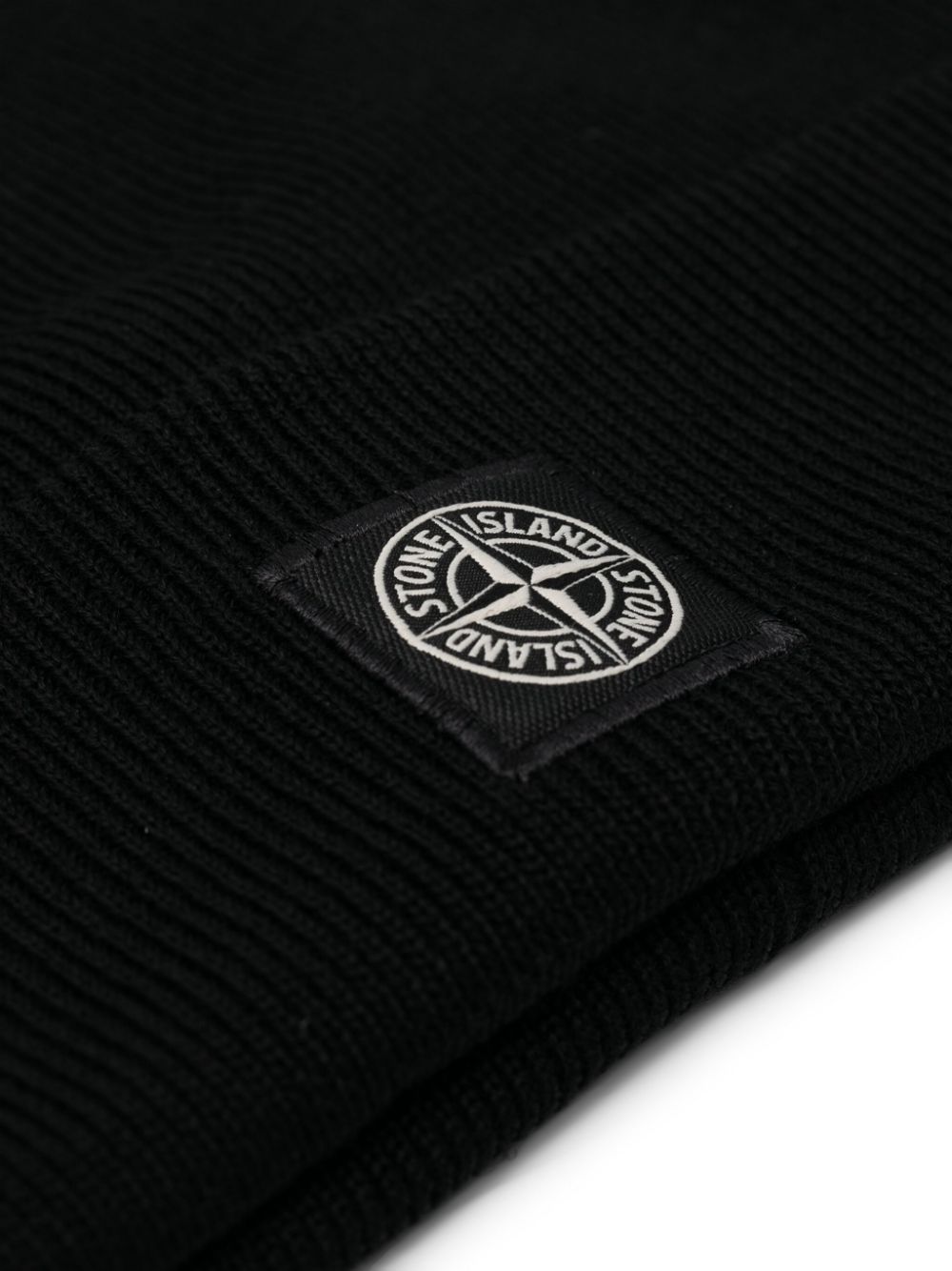 Stone Island Junior Muts met logopatch - Zwart