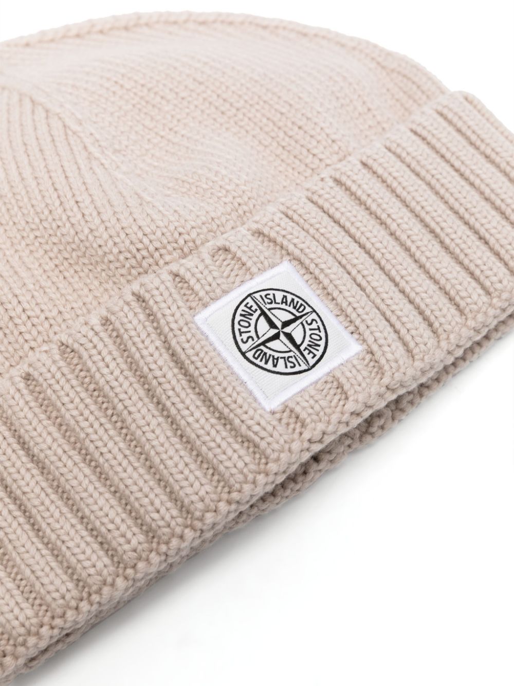 Stone Island Junior Ribgebreide muts - Beige