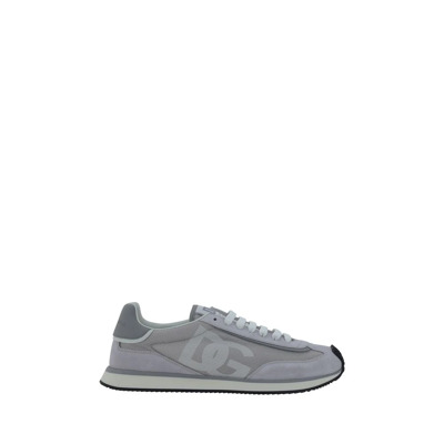 Suède Sneakers met Logodetail Dolce & Gabbana , Gray , Heren