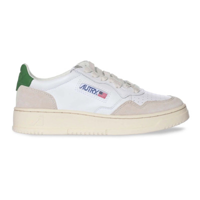 Suede Tab Schoenen in Wit/Groen Autry , White , Heren