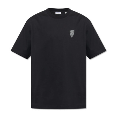 T-shirt met bedrukt logo Burberry , Black , Heren