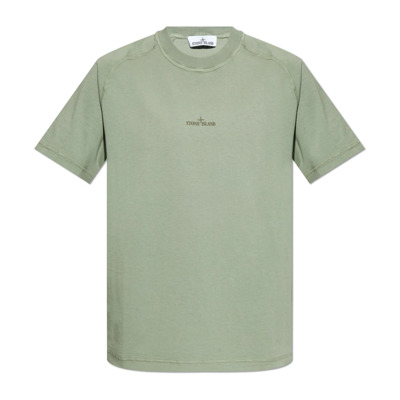 T-shirt met logo Stone Island , Green , Heren