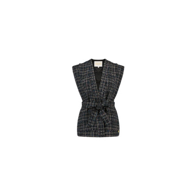 Tweed Gilet met Afneembare Strikceintuur Fabienne Chapot , Multicolor , Dames