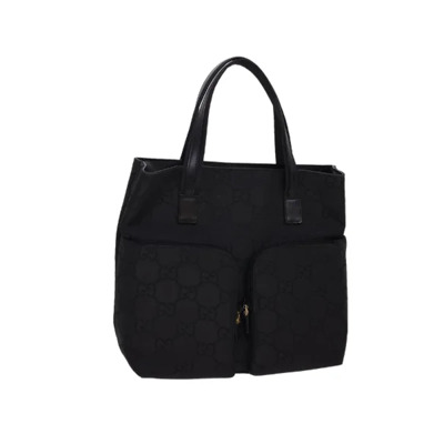 Tweedehands Zwarte Canvas Gucci Tas Gucci Vintage , Black , Dames