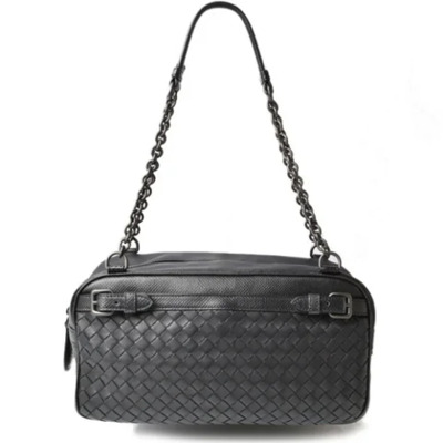 Tweedehands Zwarte Leren Bottega Veneta Schoudertas Bottega Veneta Vintage , Black , Dames