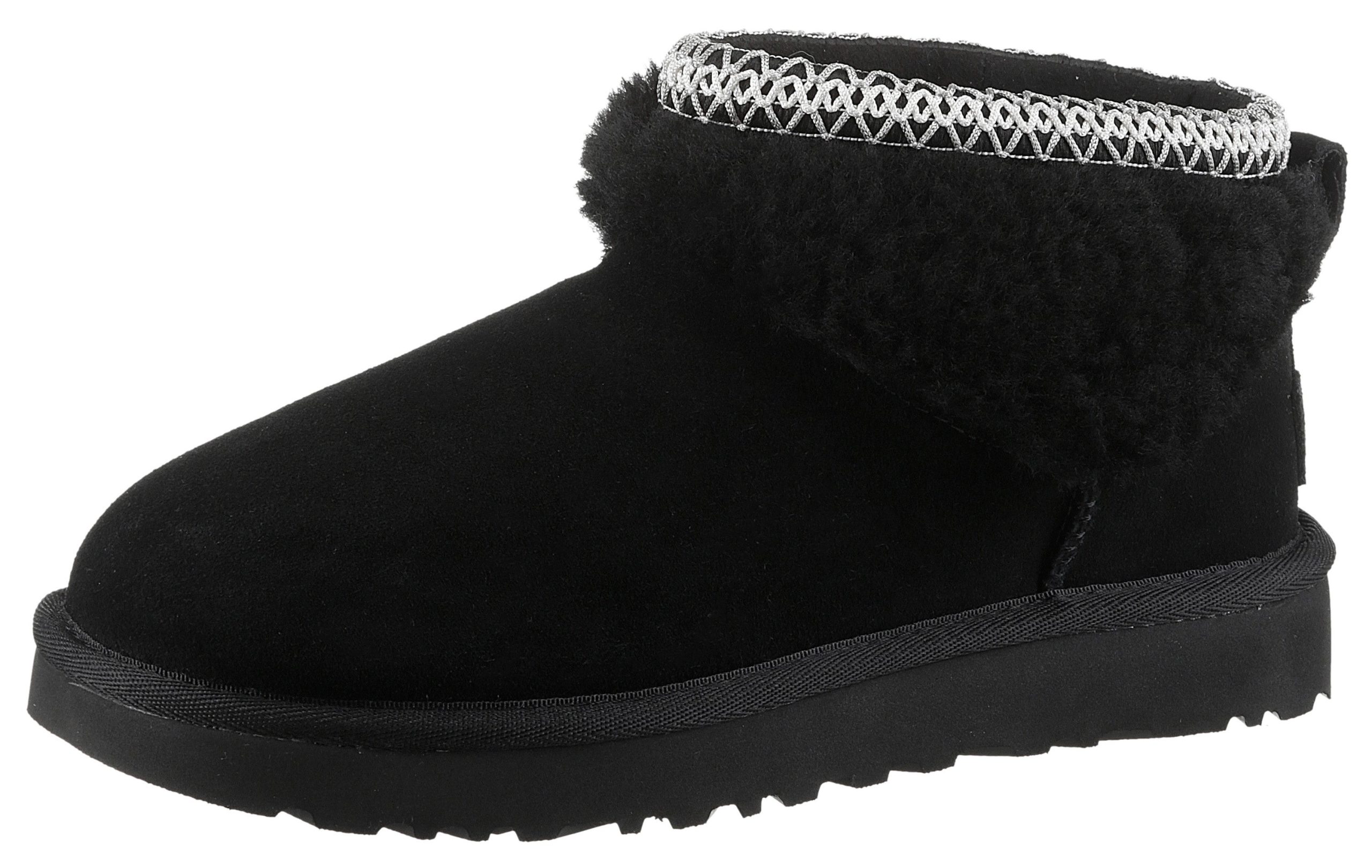 UGG Boots zonder sluiting CLASSIC ULTRA MINI MAXI CURLY Winterlaarzen, snowboots met textielband aan de schacht