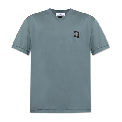 V-hals T-shirt Stone Island , Gray , Heren