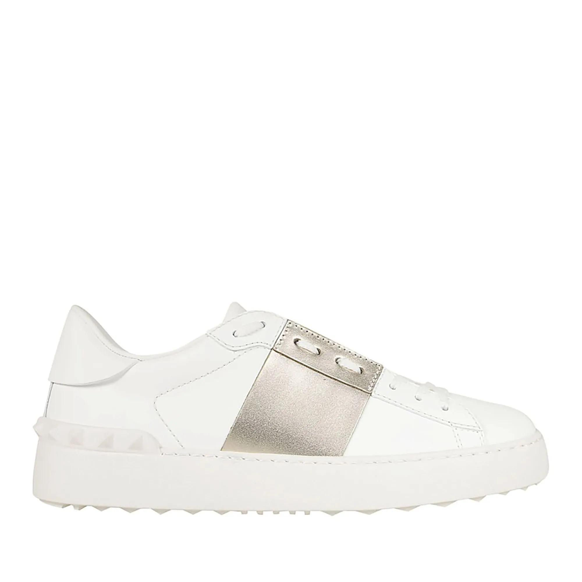 VALENTINO Low-Top Sneakers - White Calfskin Open Sneakers in wit