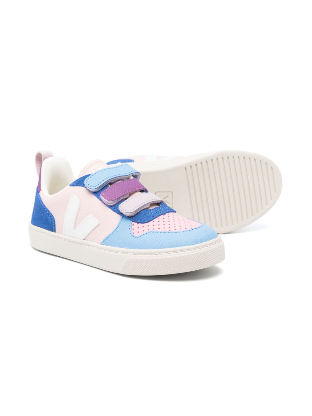 VEJA Kids Sneakers met klittenband en logo-applicatie - Blauw