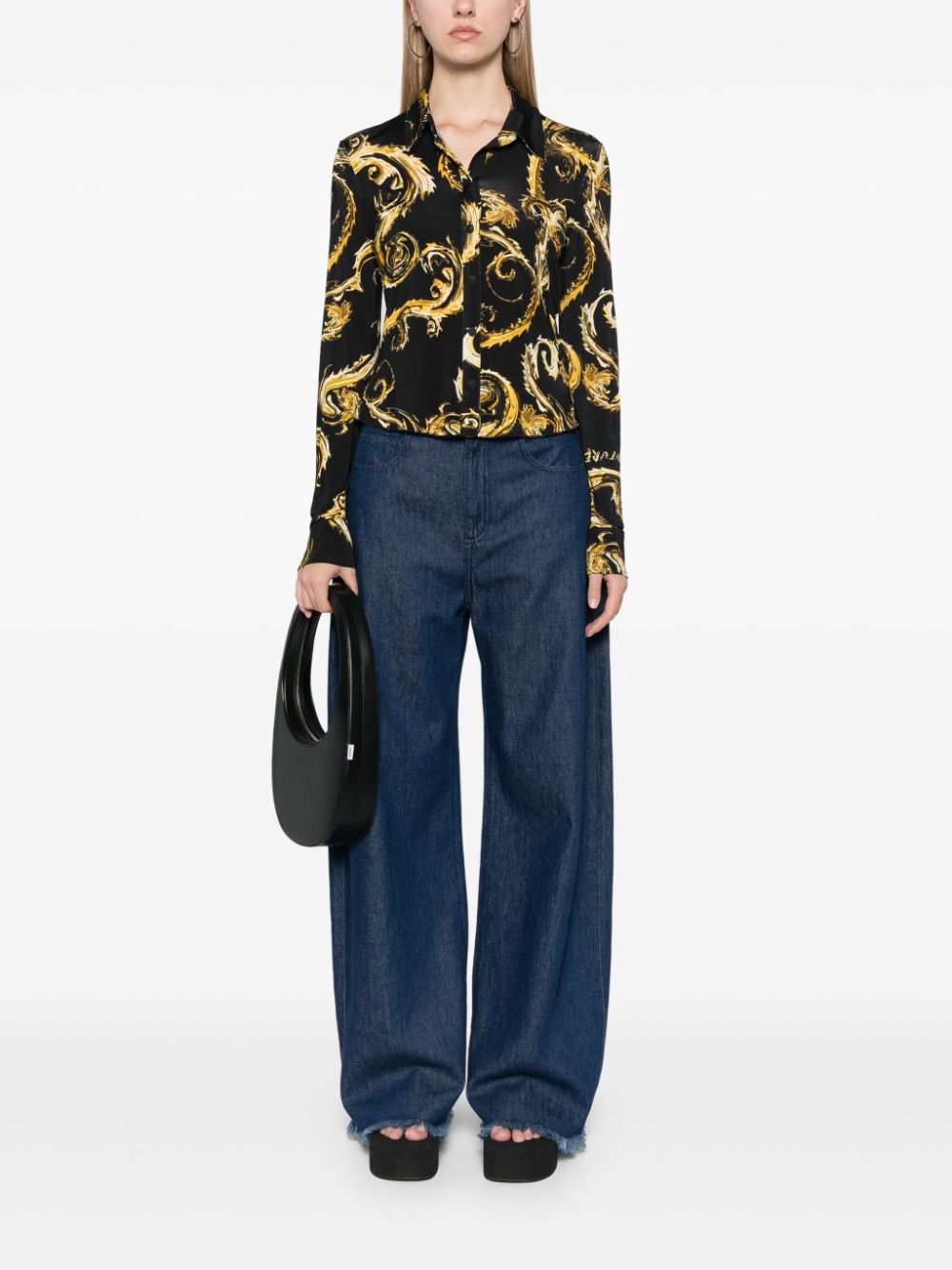 Versace Jeans Couture Chromo Couture blouse met print - Zwart