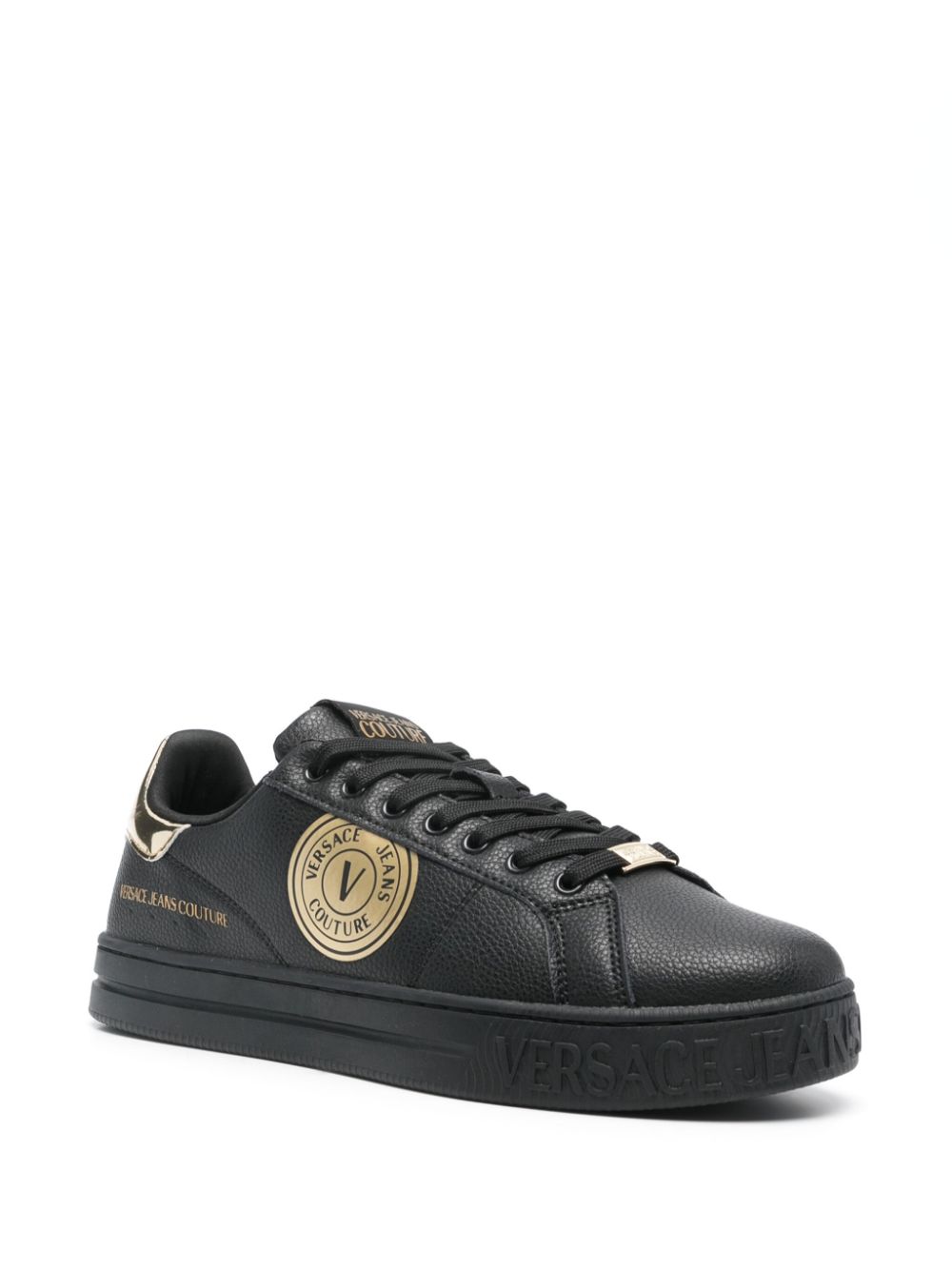 Versace Jeans Couture Sneakers met logoprint - Zwart