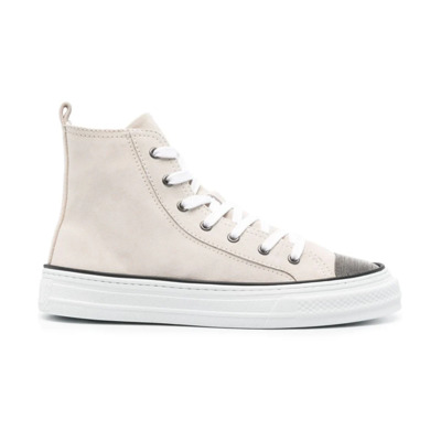 Versierde hoge sneakers Brunello Cucinelli , Beige , Dames