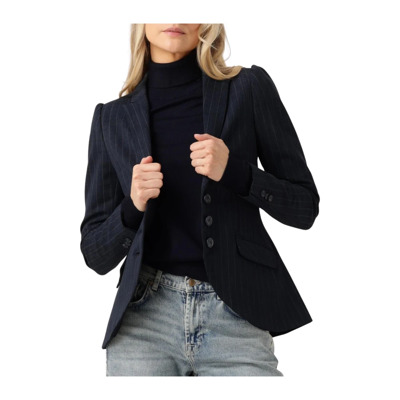 Vintage Stripe Blazer Elegant Chic Style Summum Woman , Blue , Dames